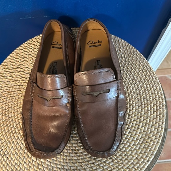 Men’s Clarks Mens Ashmont Race Tan Brown Leather Loafers Moccasin Driving Shoes - Picture 1 of 7